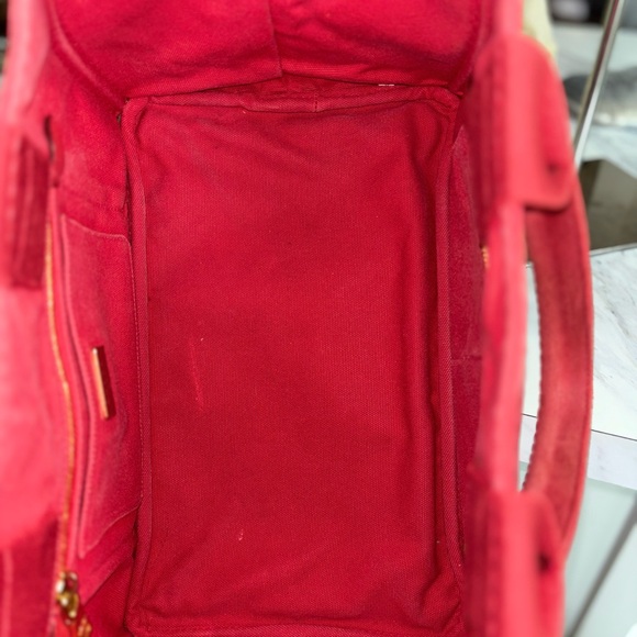 Prada Red Canapa Large Tote Bag - Picture 6 of 13